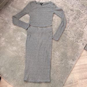 Two piece crop top skirt set